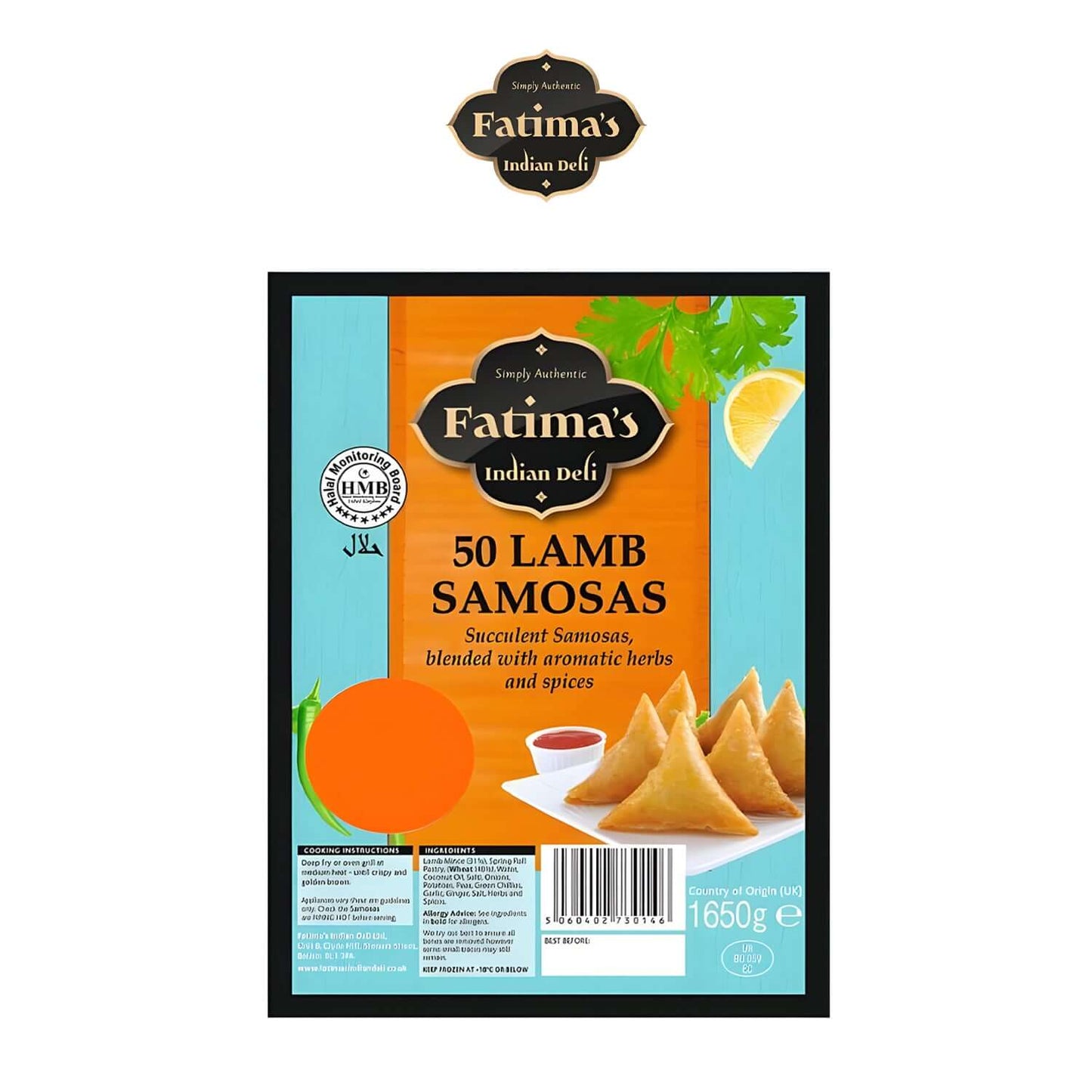 Freshco Fatima's Halal Indian Deli 50 Lamb Samosas - Fatima's Deli - Freshco