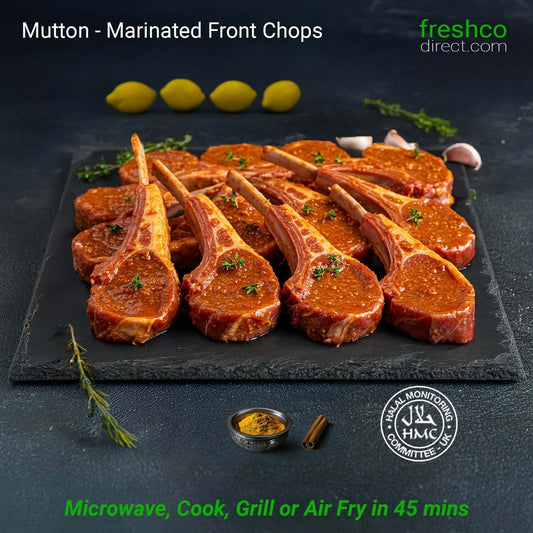 Halal Mutton Front Chops - Marinated HMC Freshco - Freshco