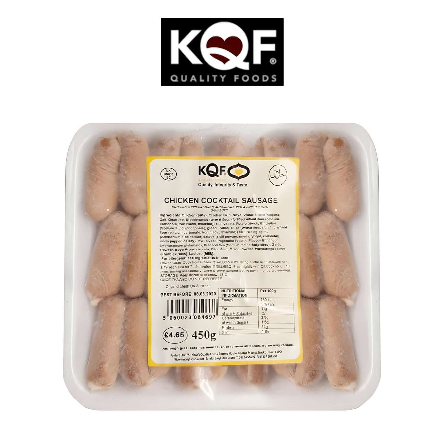 Freshco KQF Frozen Chicken Cocktail Sausages with herbs Spice - Halal - Freshco