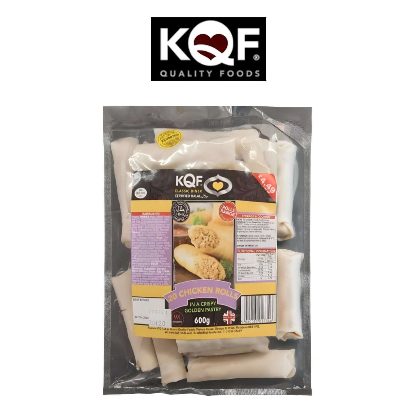 Freshco KQF Frozen Chicken Rolls 18pc - Halal - Freshco