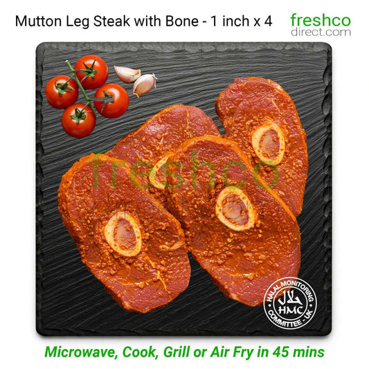 Halal Marinated Mutton Leg Steaks - Freshco