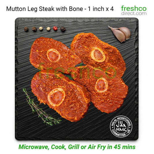 Halal Marinated Mutton Leg Steaks - Pack of 4 - Freshco