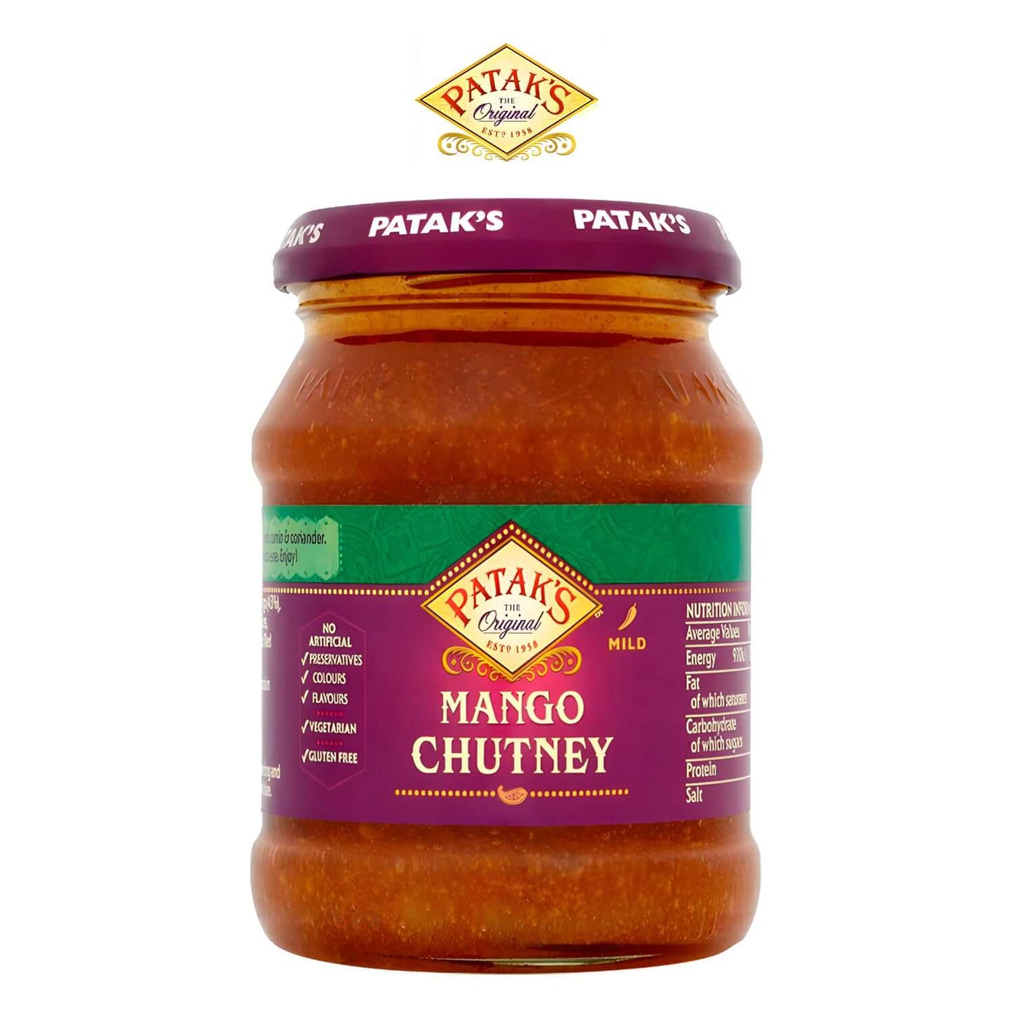 PATAK-MANGO-CHUTNEY-MILD-340g - Patak - Freshco