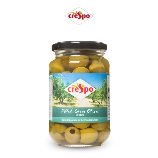 Pitted Green Olvies in Brine  354g - Freshco - Crespo - Freshco
