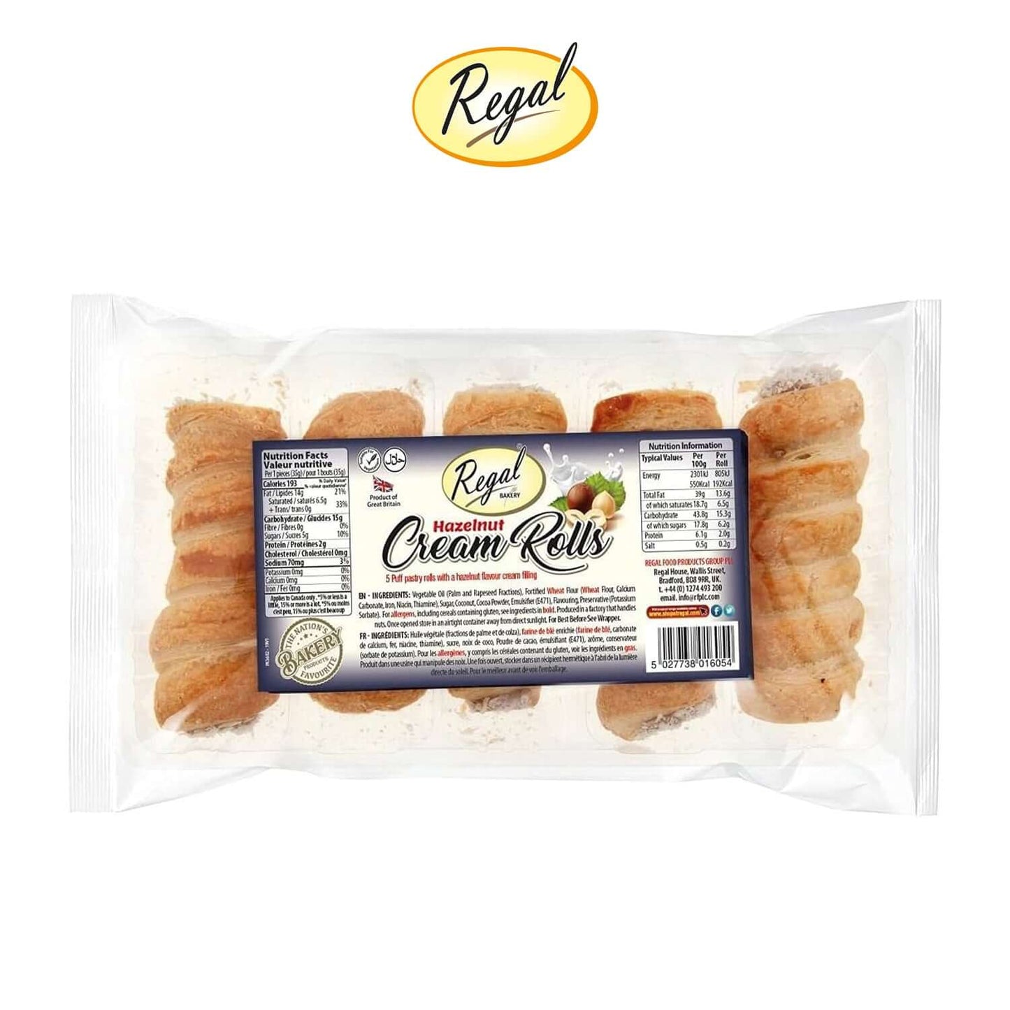 Hazelnut Cream Rolls 5pcs - Regal Bakery - Freshco