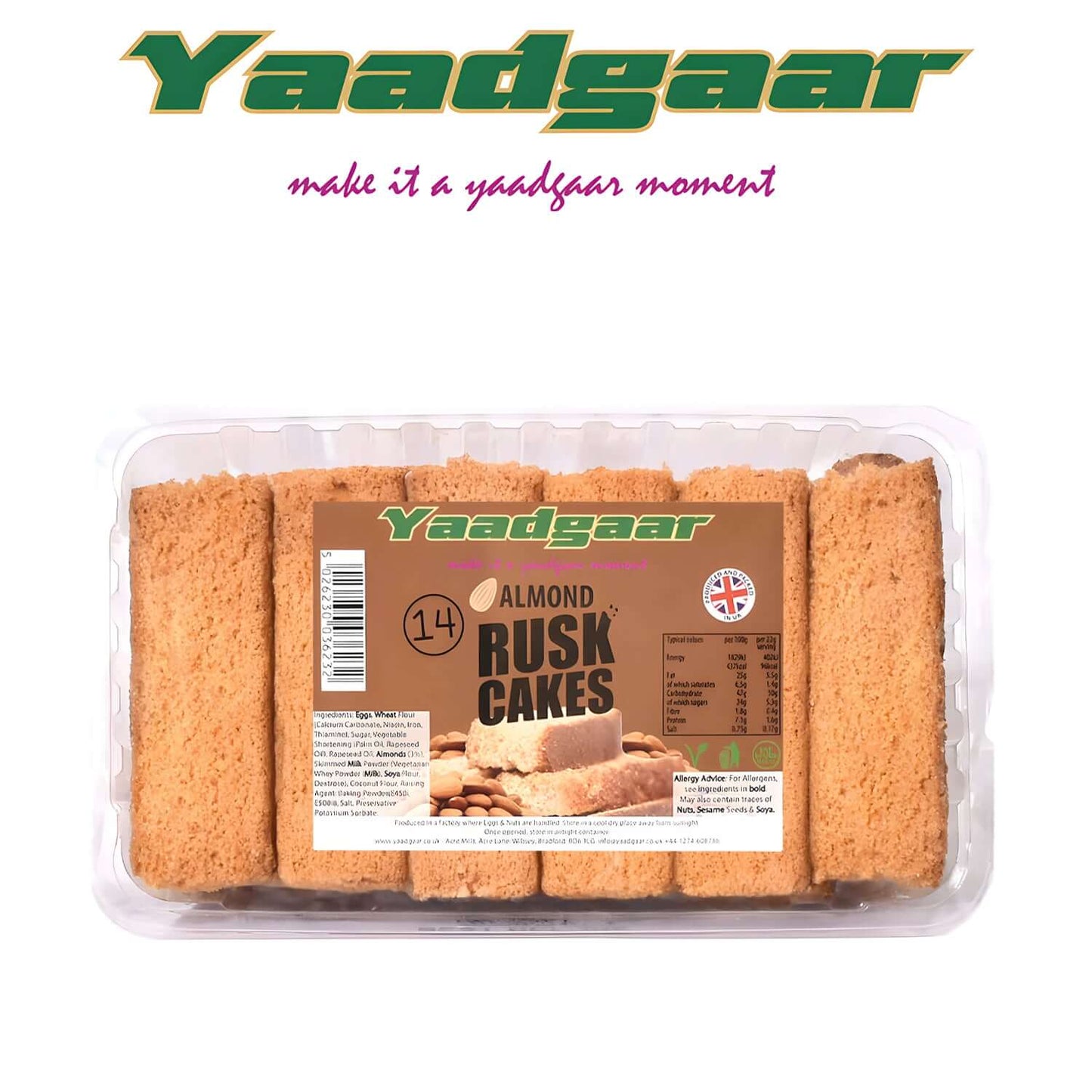 Yaadgaar Almond Rusk Cakes (14 pcs) - Yaadgaar - Freshco