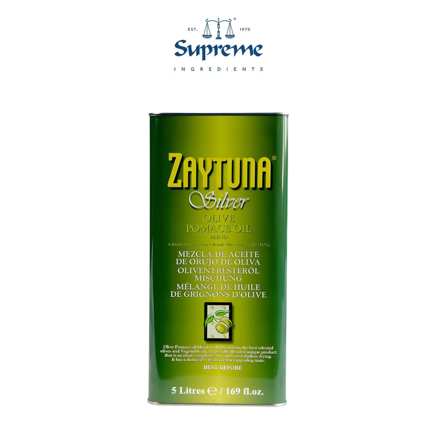 Zaytuna Silver - Olive Pomace Oil Blend (5 Litres) - Zaytuna - Freshco